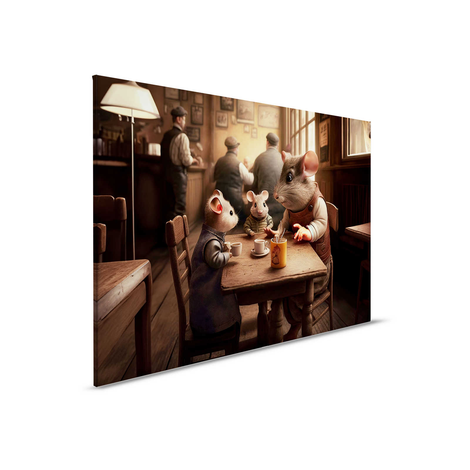             KI-Leinwandbild »Café au Mouse« – 90 cm x 60 cm
        