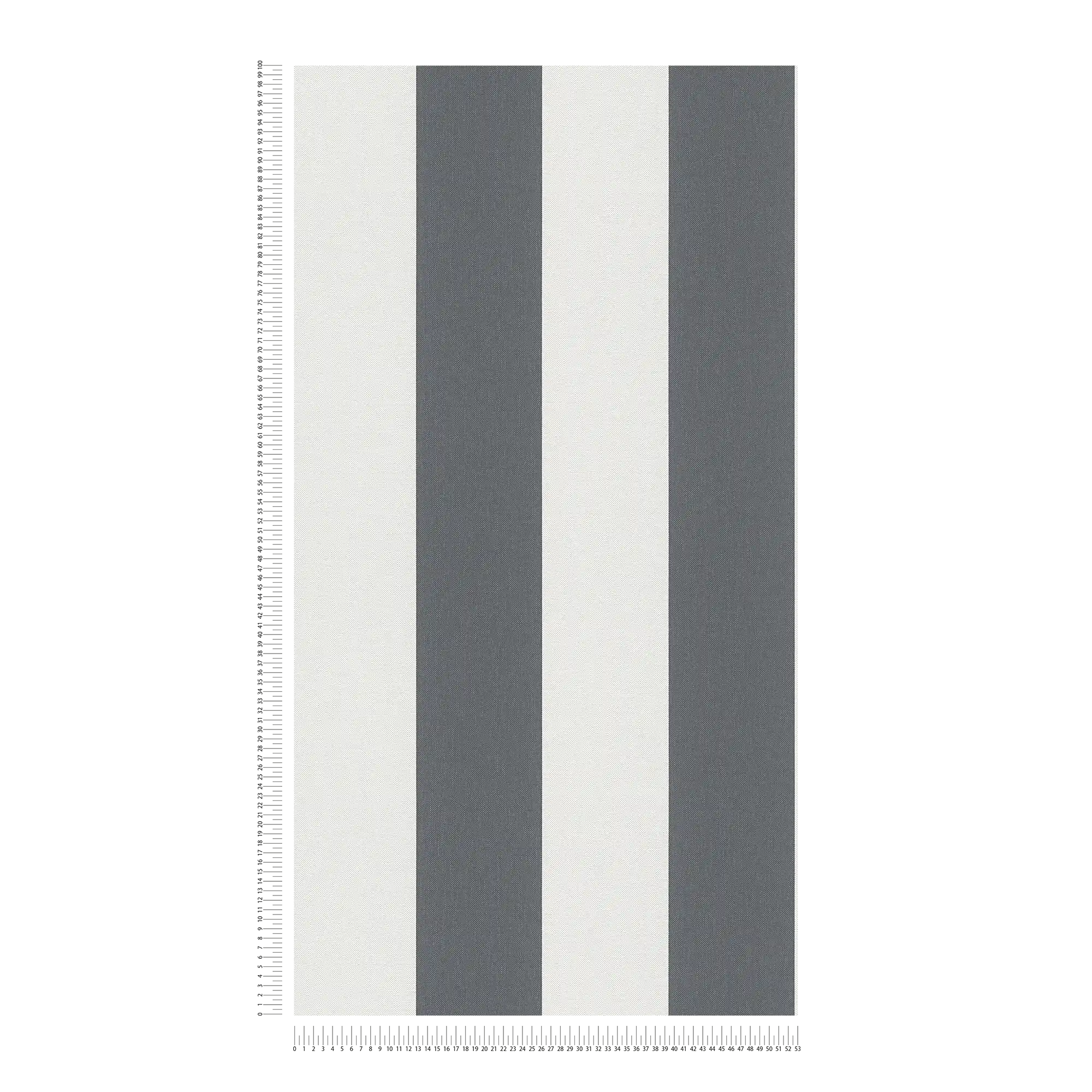             Blockstreifen-Tapete mit Leinen Struktur – Grau, Weiß
        