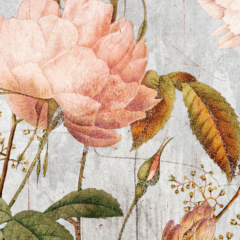             Fototapete »rose« - Blumenmuster im Vintage-Stil – Glattes, leicht glänzendes Premiumvlies
        