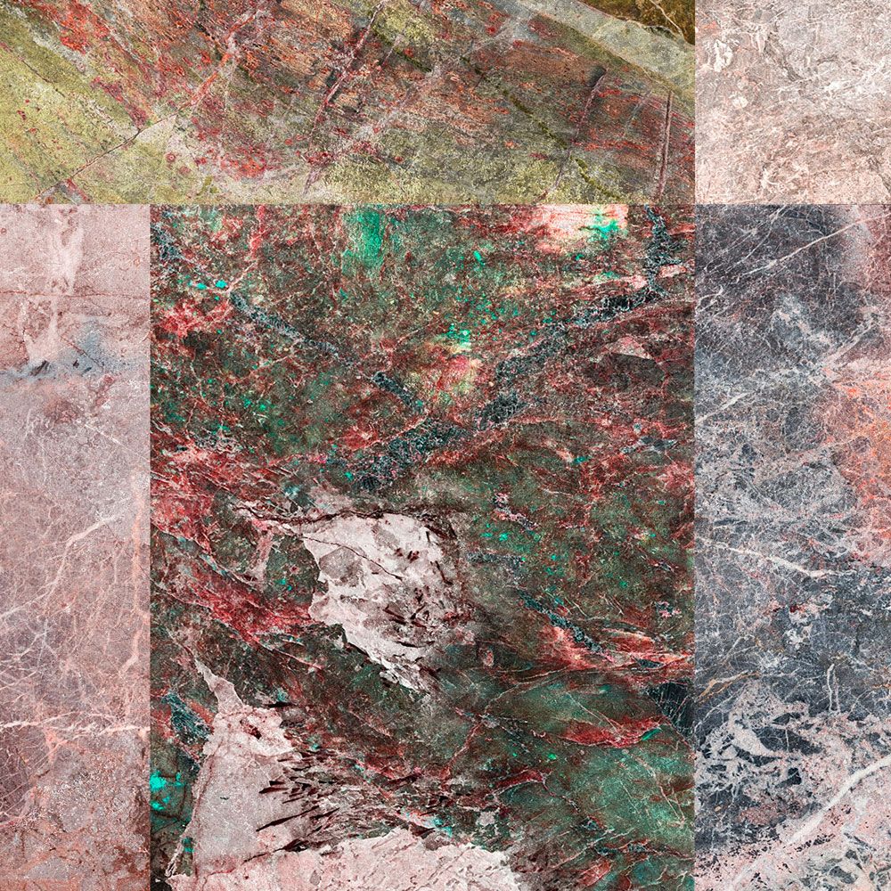             Fototapete »mixed marble« - Marmor Patchwork Design – Bunt | Glattes, leicht perlmutt-schimmerndes Vlies
        