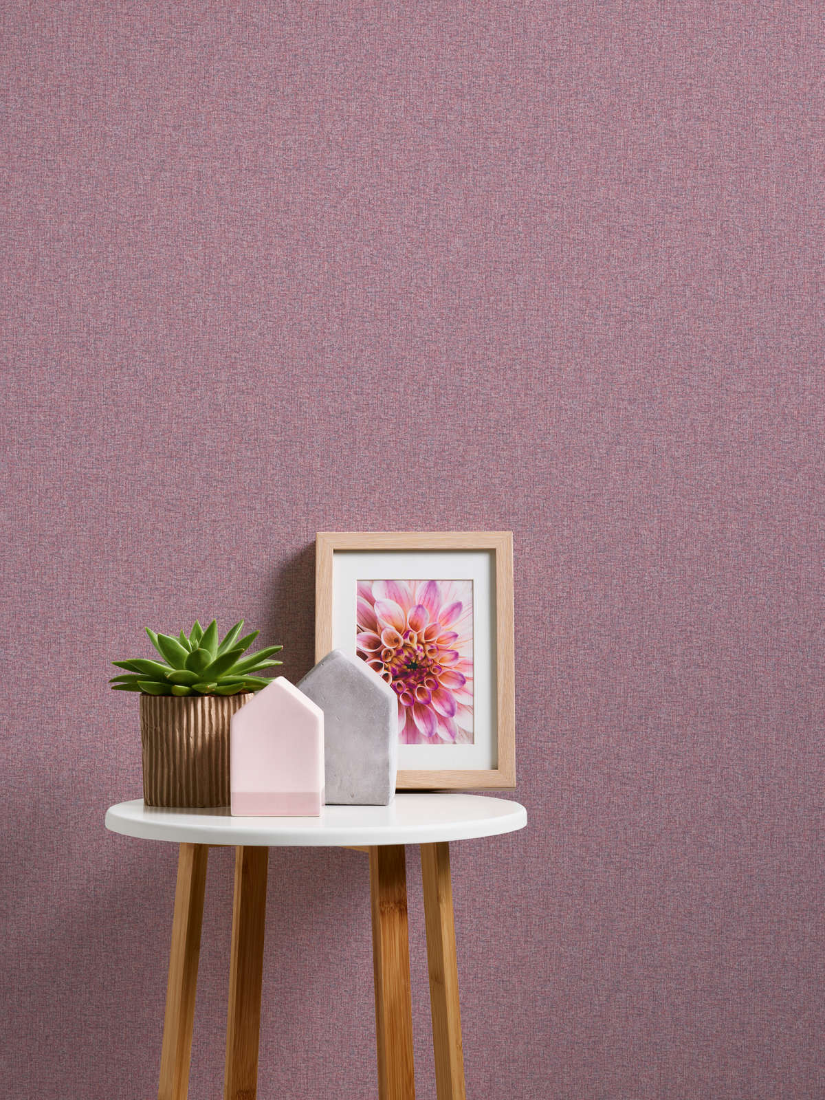             Vliestapete mit Gewebestruktur einfarbig, matt – Violett, Pink
        
