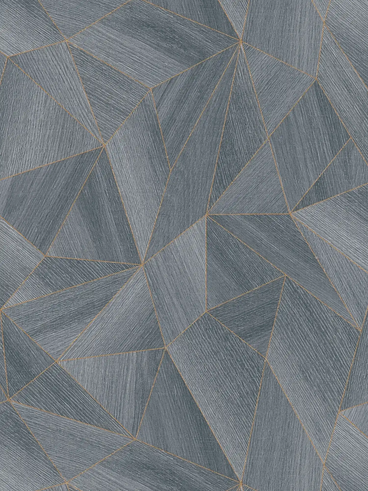 Holztapete geometrisches Muster & Metallic-Effekt – Grau, Schwarz
