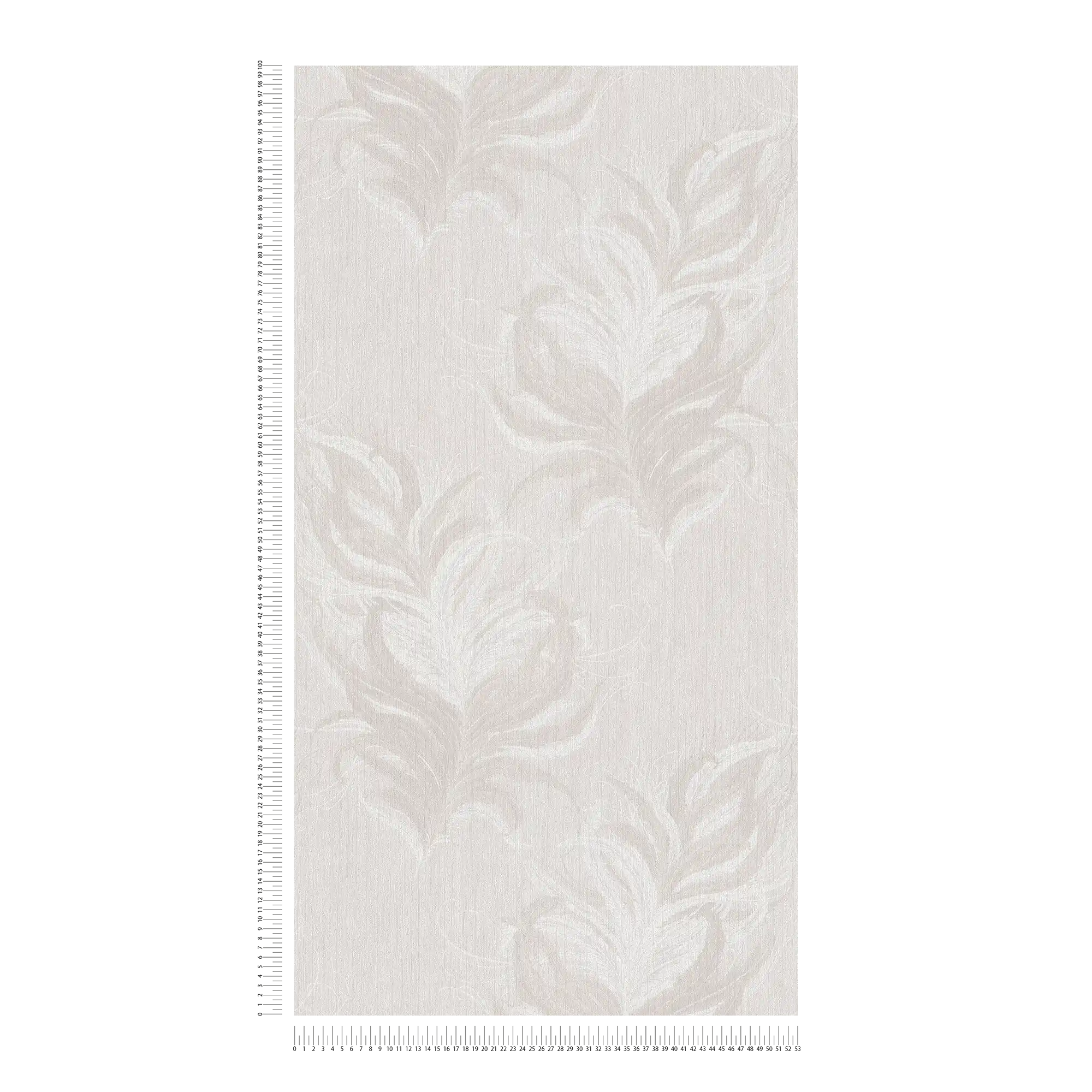             Vliestapete mit Federn Design & Struktur Glanzeffekt – Weiß, Grau
        
