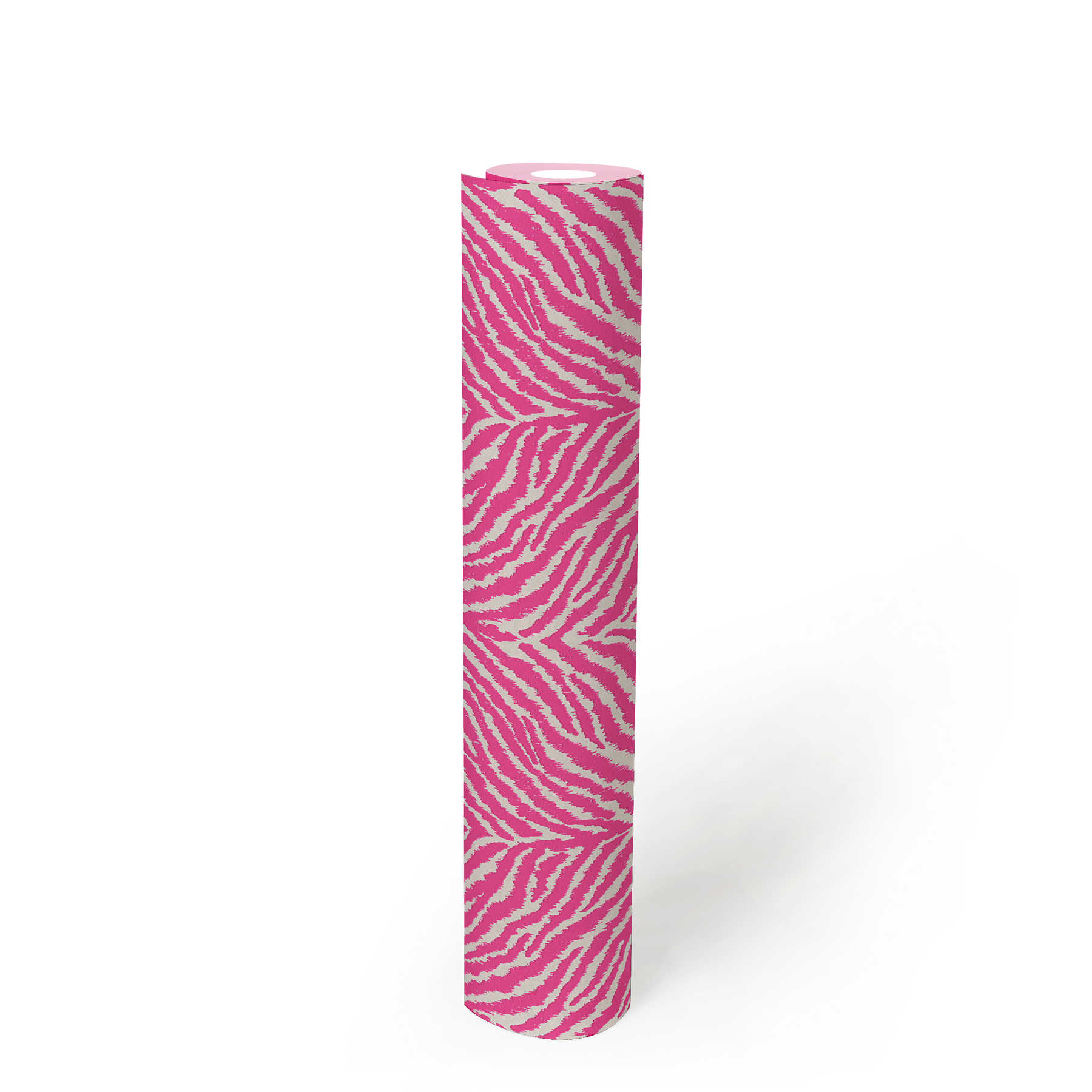             Animal Print Vliestapete Zebra-Muster – Rosa, Weiß
        