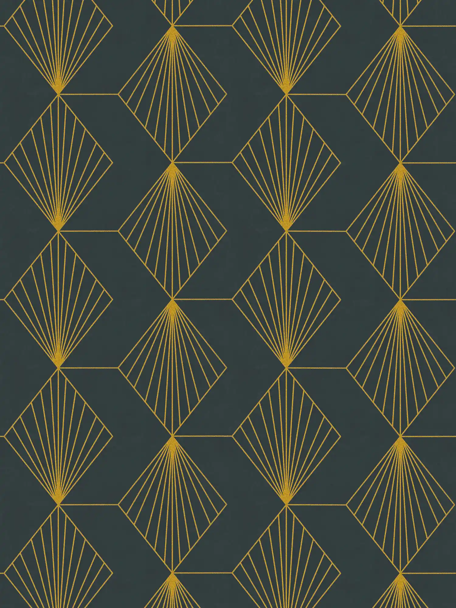         Art Deco Vliestapete mit glamourösem Muster – Schwarz, Gold
    