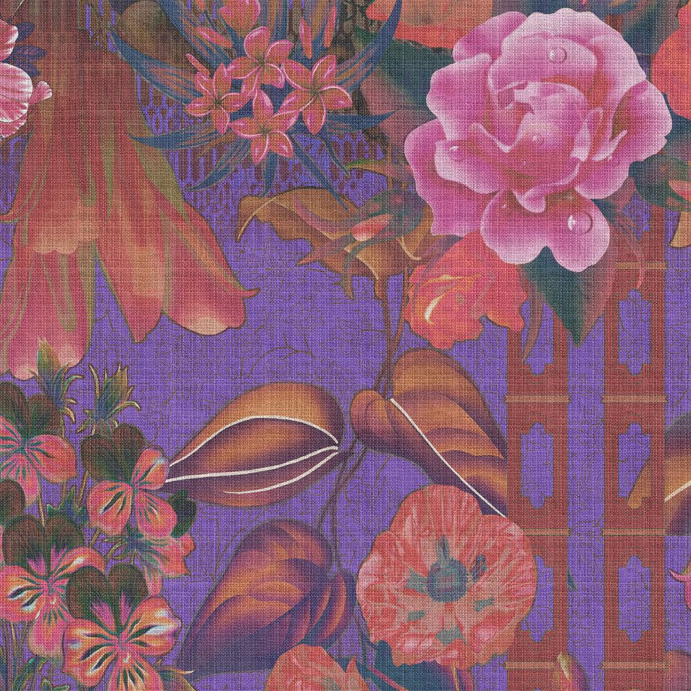             Fototapete »sati 1« - Blütendesign mit Leinenstruktur-Optik – Violett | Glattes, leicht glänzendes Premiumvlies
        