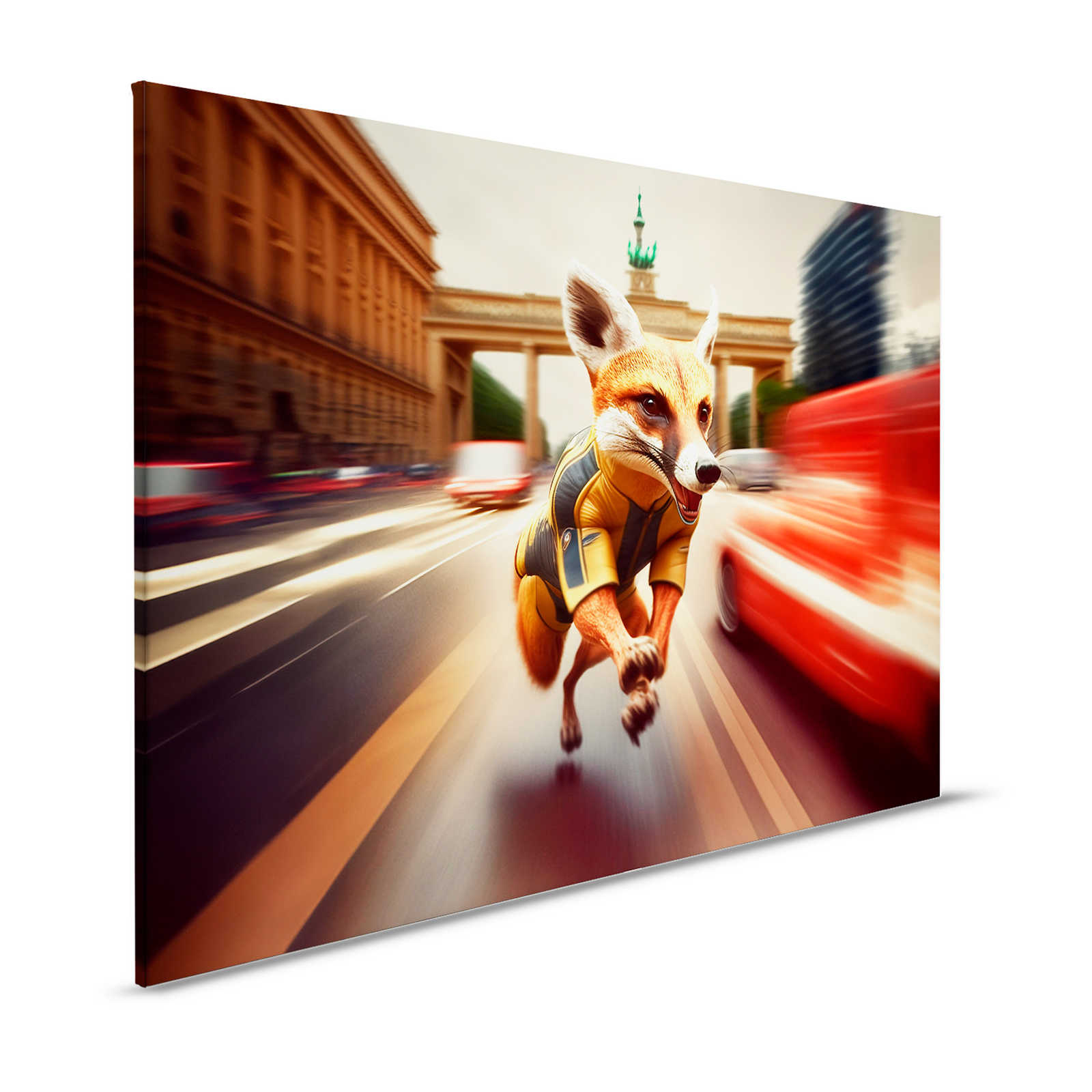 KI-Leinwandbild »fast fox« – 120 cm x 80 cm
