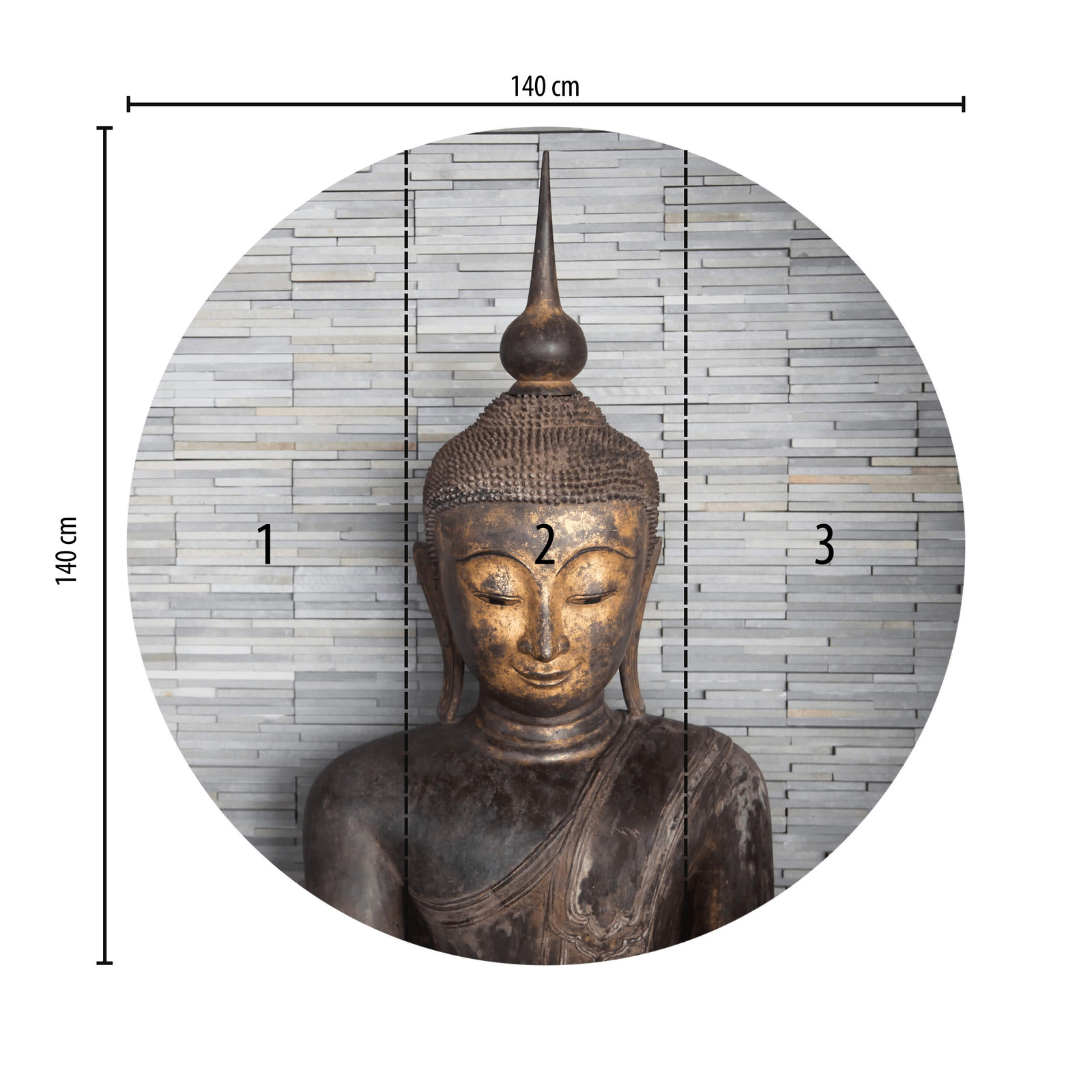             Thailändischer Buddha Fototapete – Braun, Grau
        
