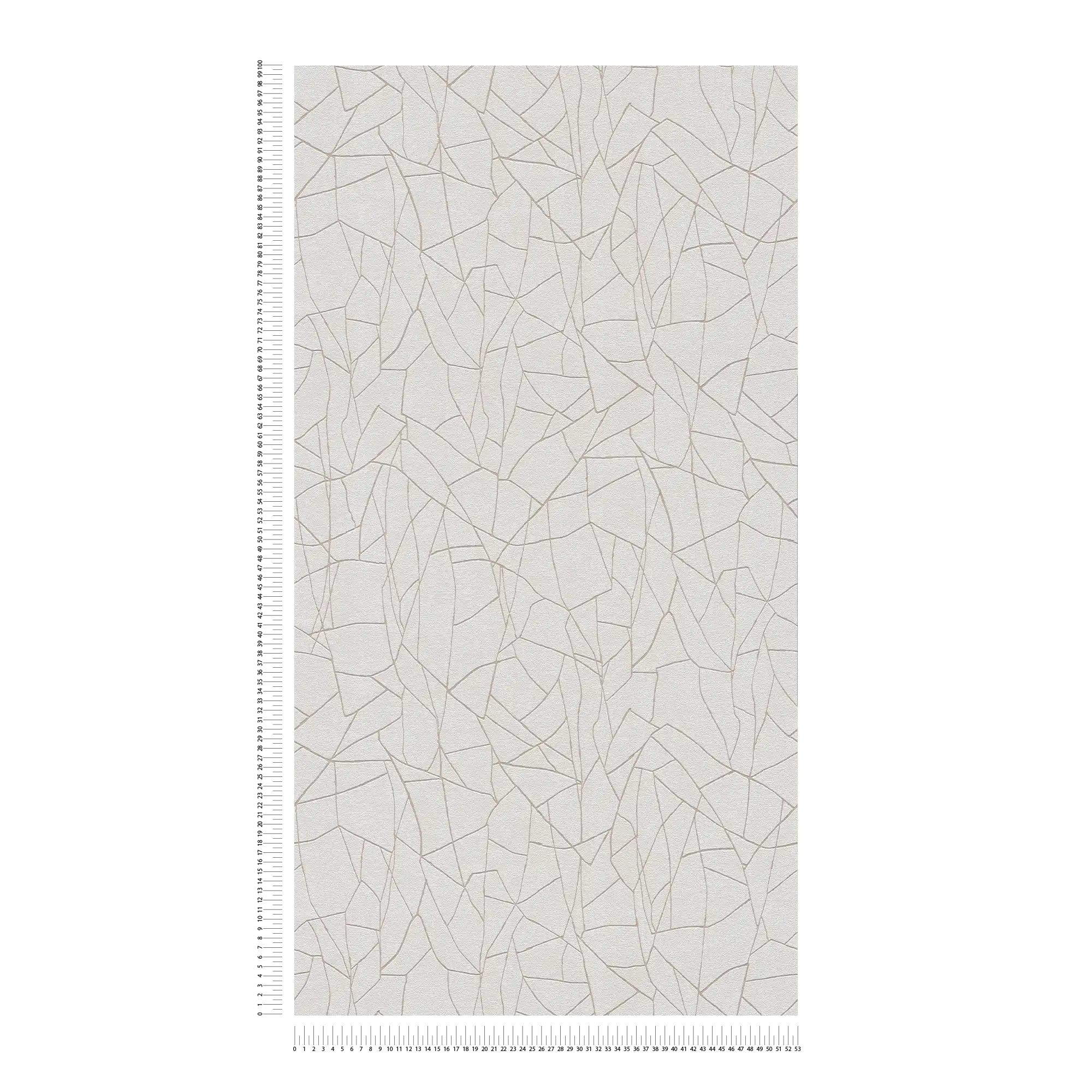             Vliestapete mit grafischem 3D Naturmotiv – Grau, Weiß
        