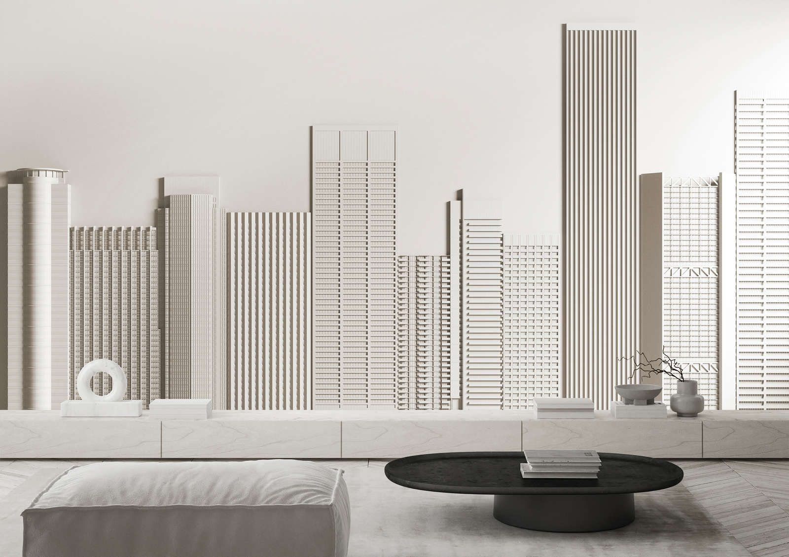             Fototapete »new skyline« - Architektur mit Wolkenkratzern – Glattes, leicht glänzendes Premiumvlies
        