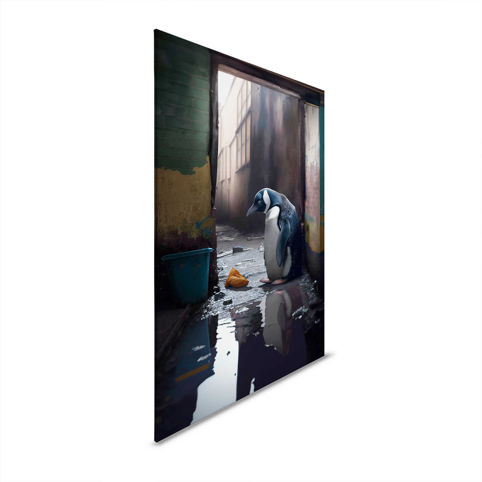 KI-Leinwandbild »lost penguin« – 80 cm x 120 cm
