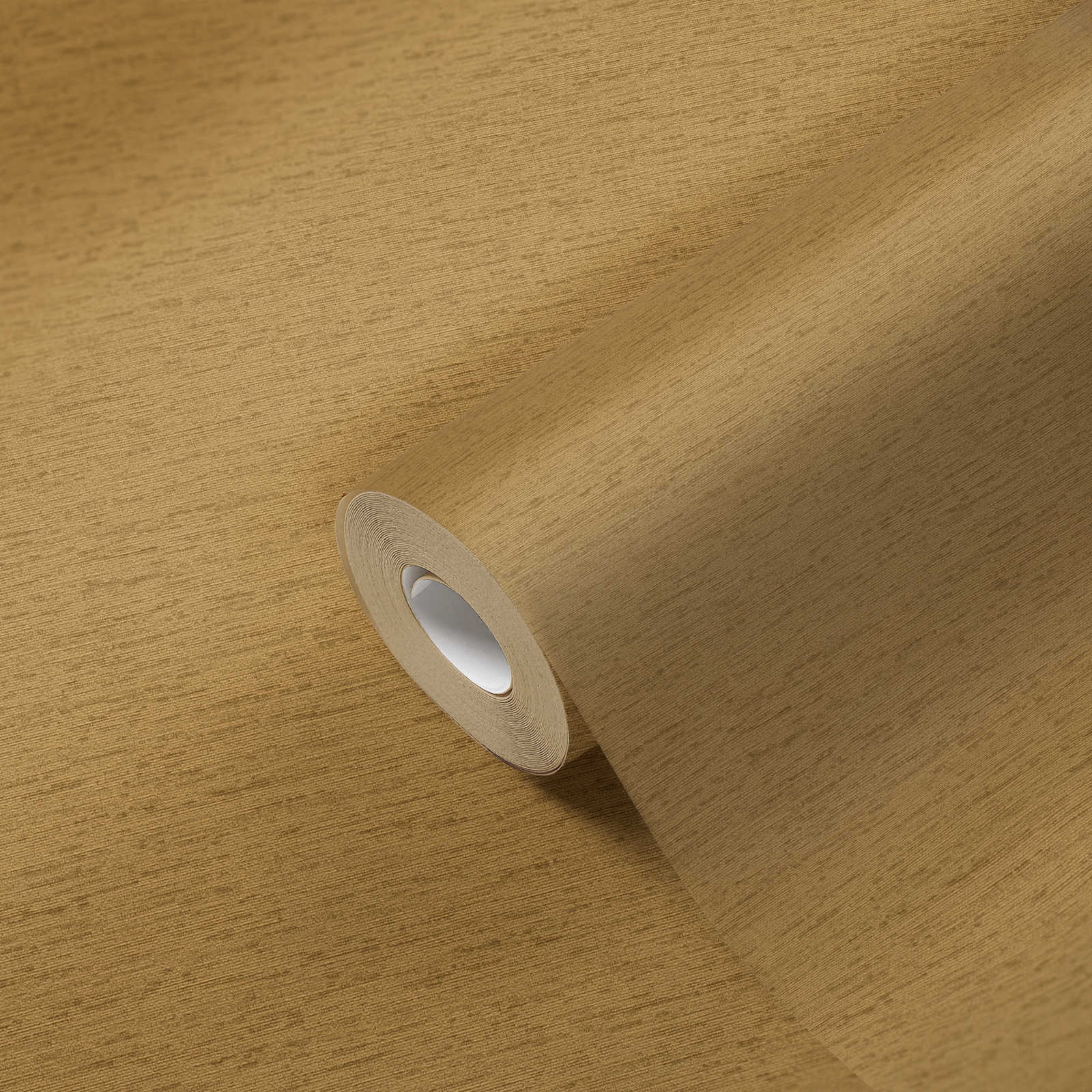             Einfarbige Tapete in Textil-Optik mit leichter Struktur, matt – Goldbraun, Gelb
        