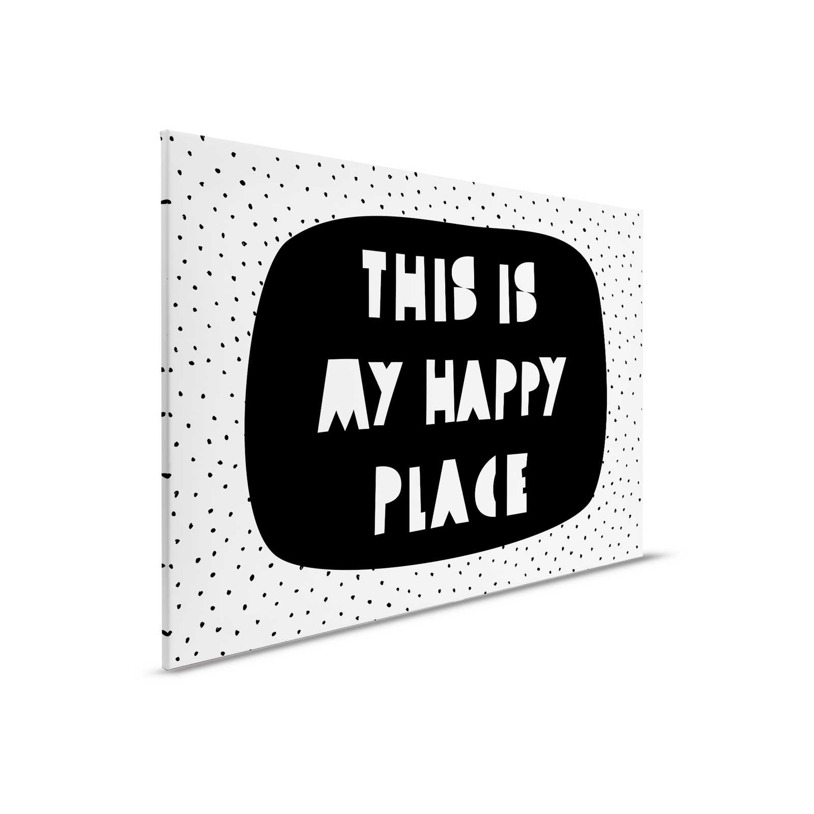 Leinwand fürs Kinderzimmer mit Schriftzug "This is my happy place" – 90 cm x 60 cm
