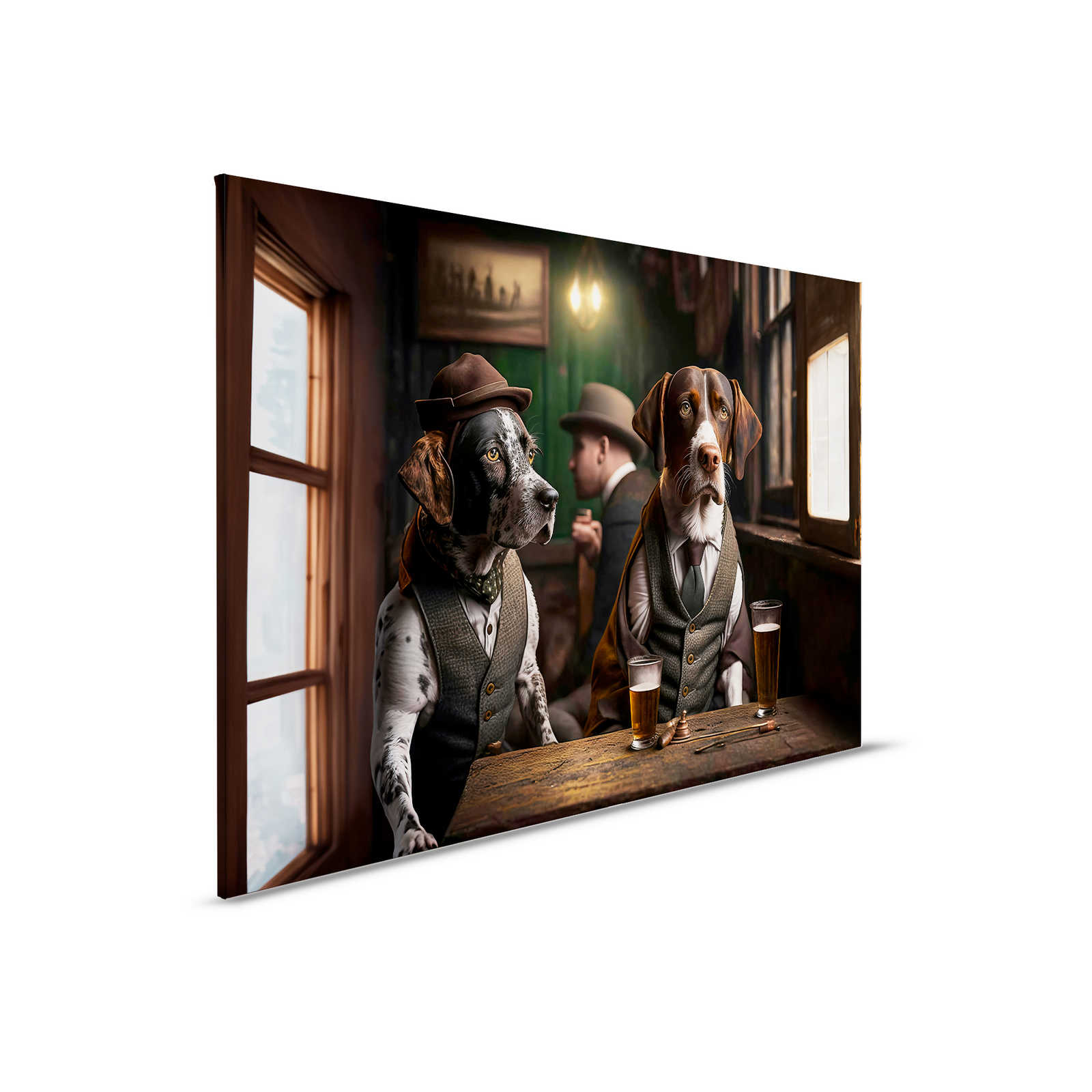 KI-Leinwandbild »Doggy Bar« – 90 cm x 60 cm
