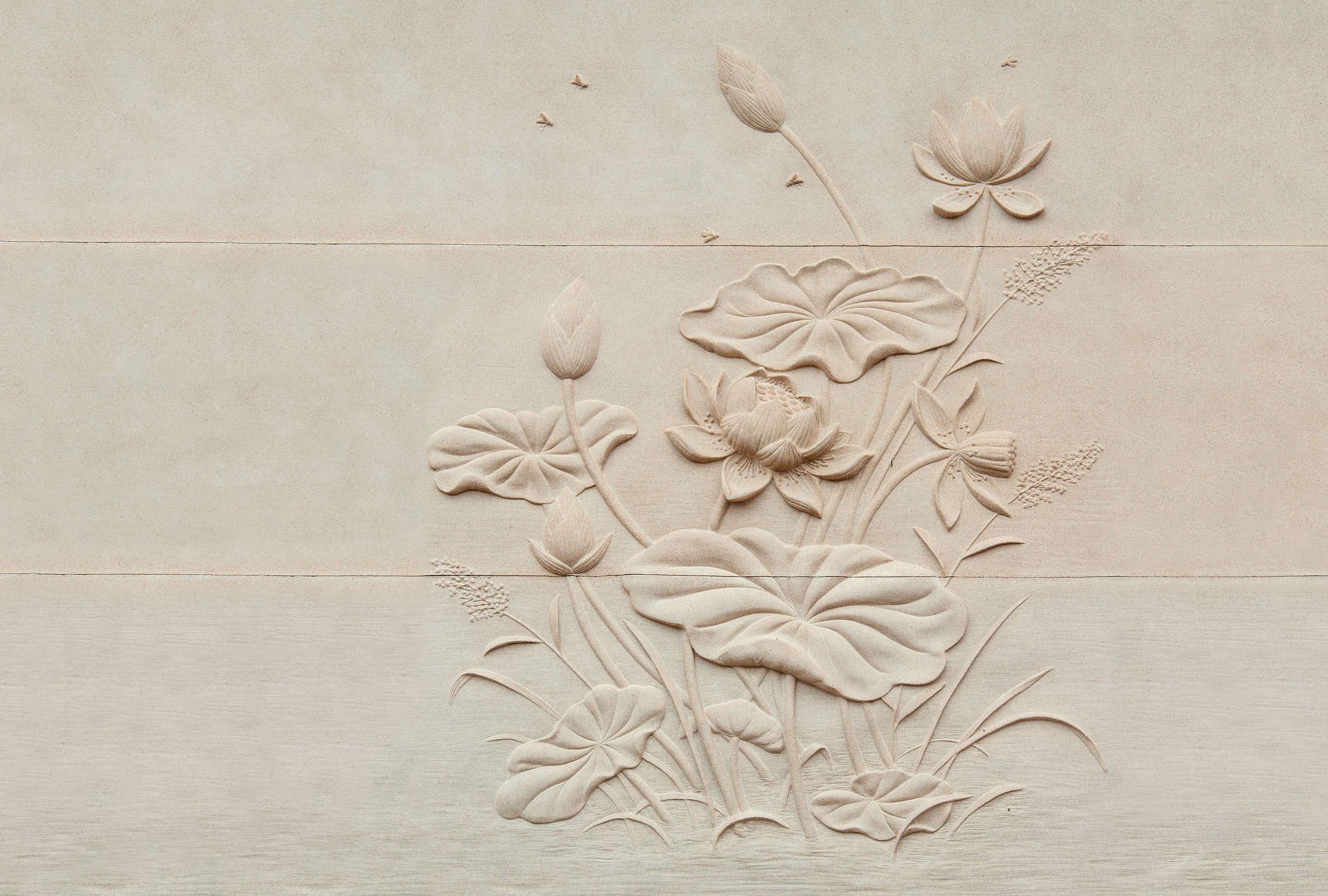             Fototapete »fiore« - Blumenrelief auf Betonstruktur – Mattes, Glattes Vlies
        