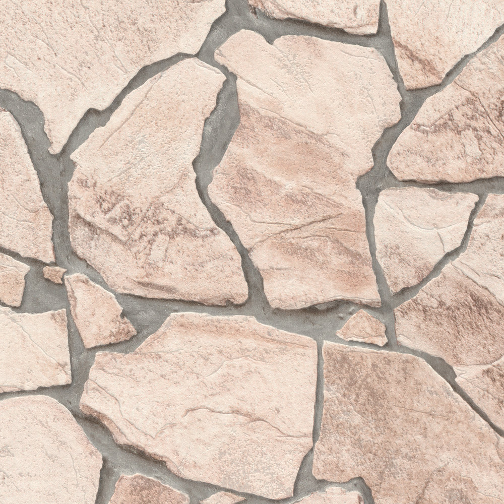             Steinoptik Tapete mit Natursteinmauerwerk – Creme
        