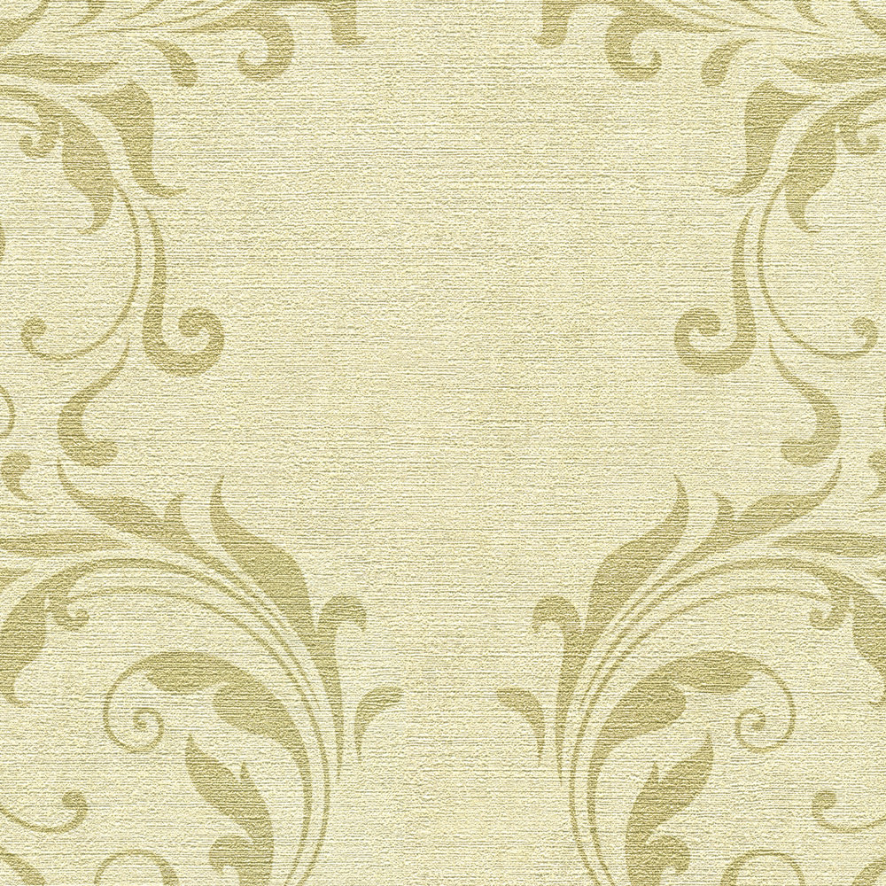             Tapete mit Barock Ranken Muster & Struktureffekt – Beige, Metallic
        