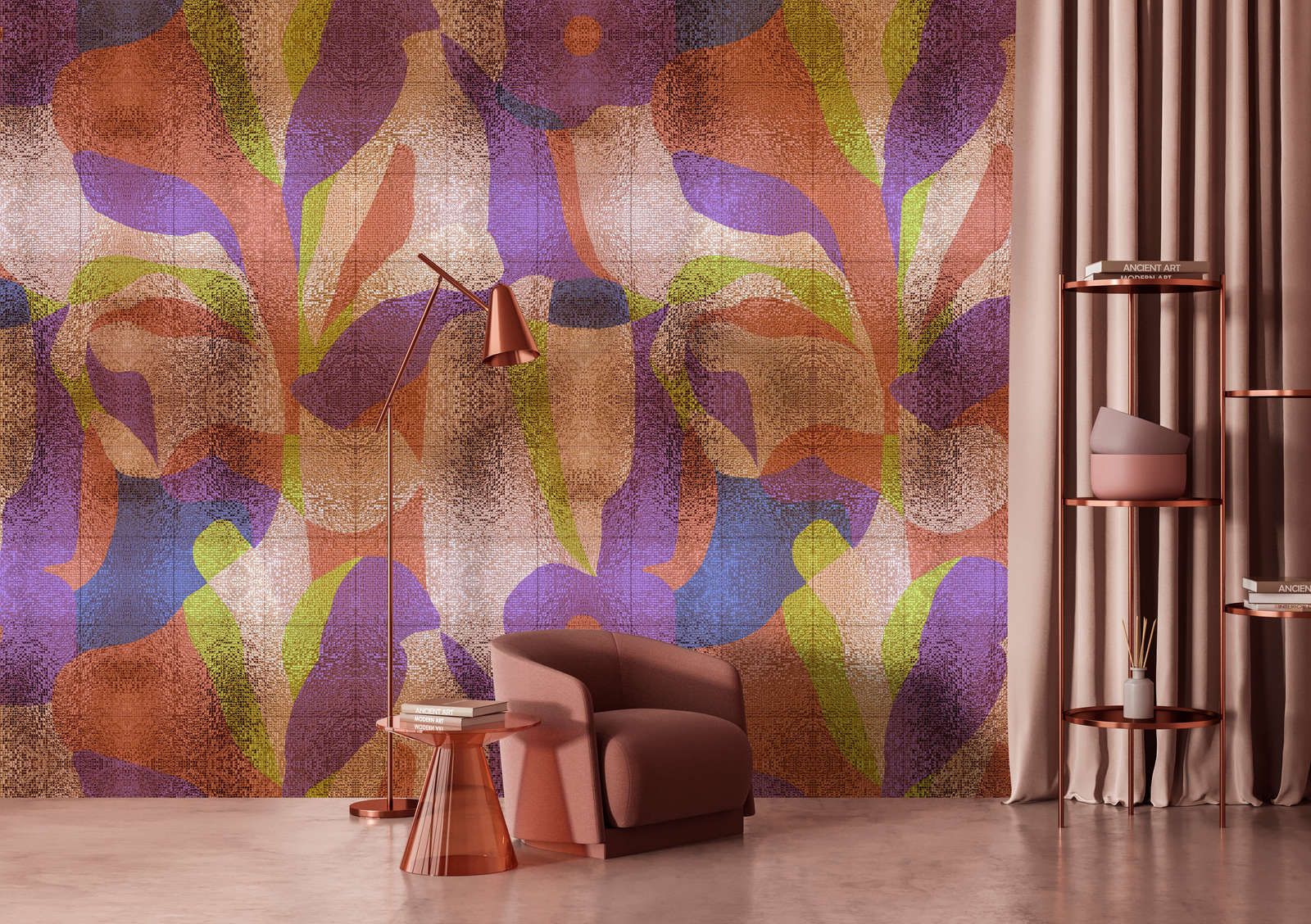             Fototapete »brillanaza« - Grafisches buntes Blätterdesign mit Mosaikstruktur – Glattes, leicht glänzendes Premiumvlies
        