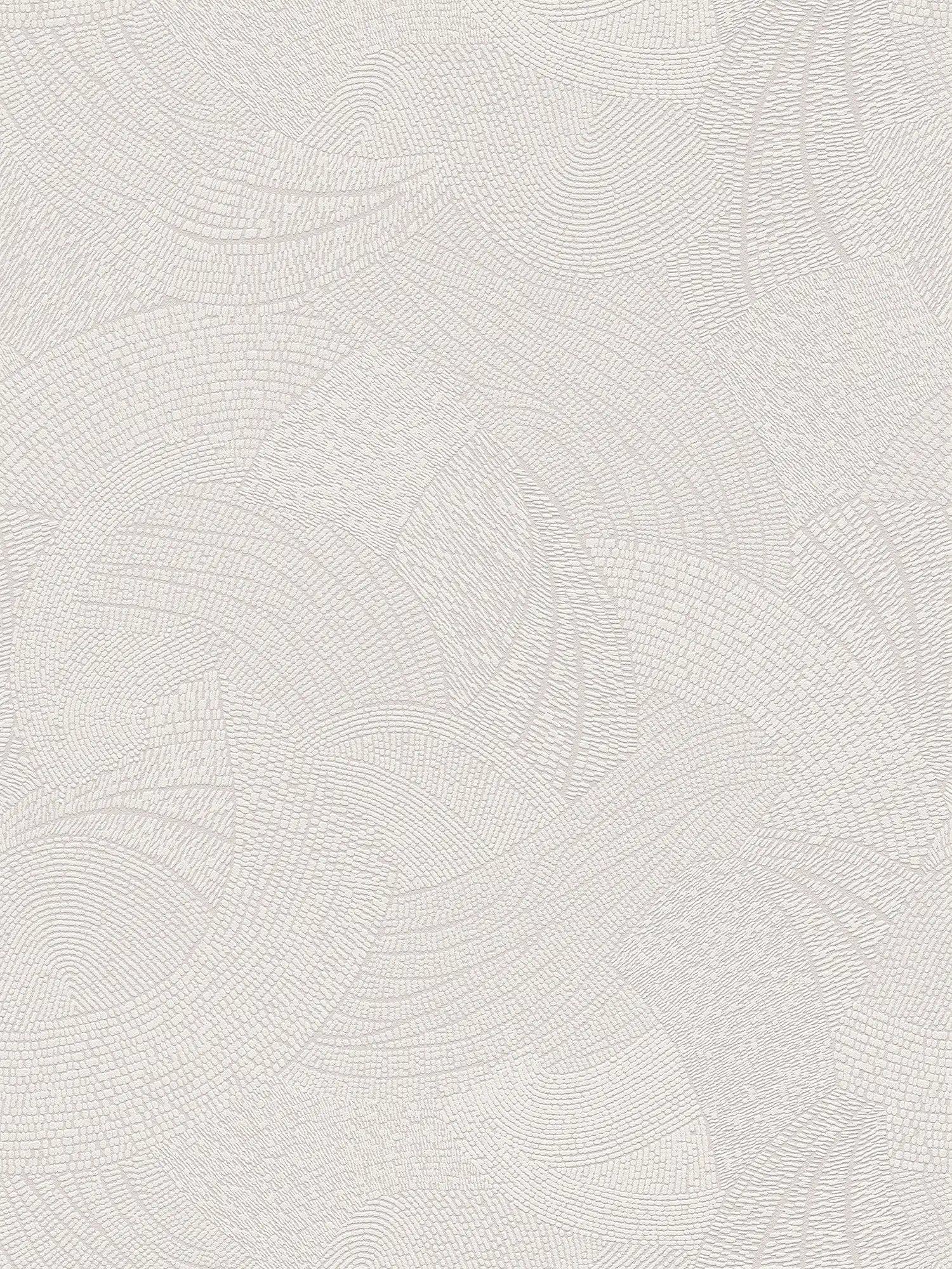         Grafische Wellenmuster Vliestapete – Grau, Weiß
    