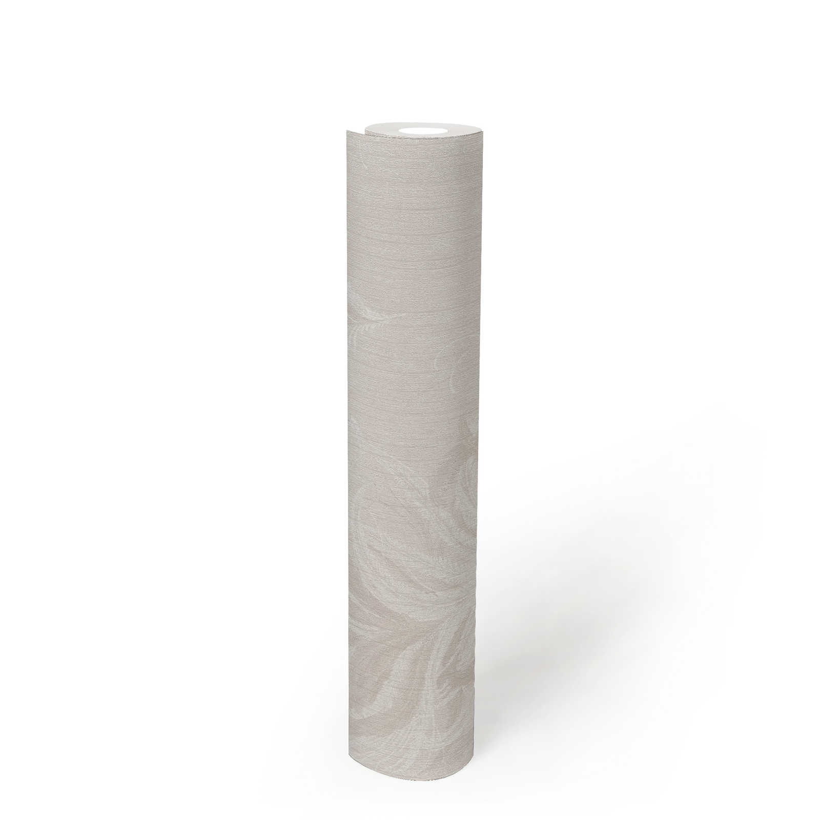             Vliestapete mit Federn Design & Struktur Glanzeffekt – Weiß, Grau
        