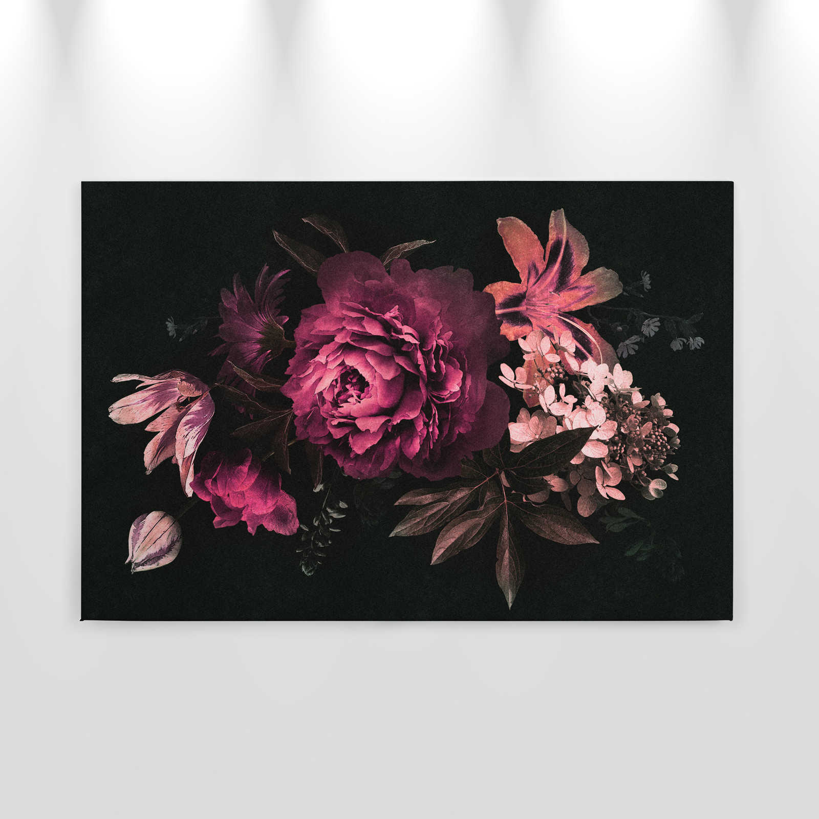 Drama Queen 3 - Leinwandbild romantischer Blumenstrauß- Pappe Struktur |  DD120489