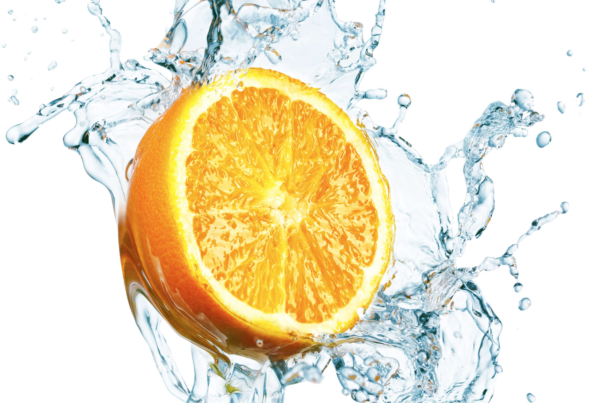             Fototapete Orange im Wasser – Mattes Glattvlies
        