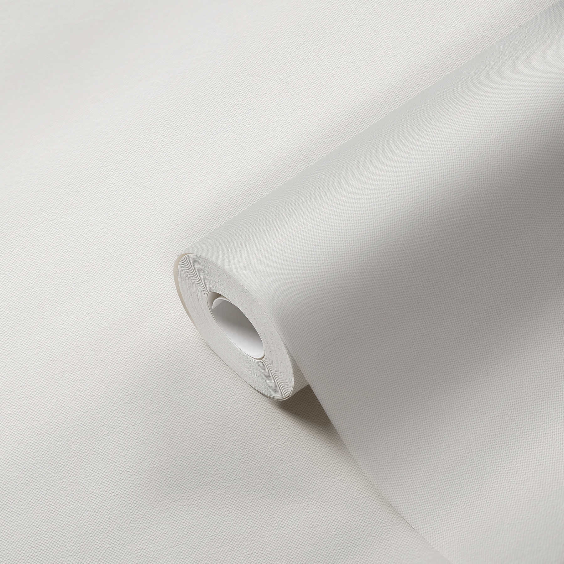             Leinenoptik Tapete Weiß einfarbig mit Strukturdesign
        