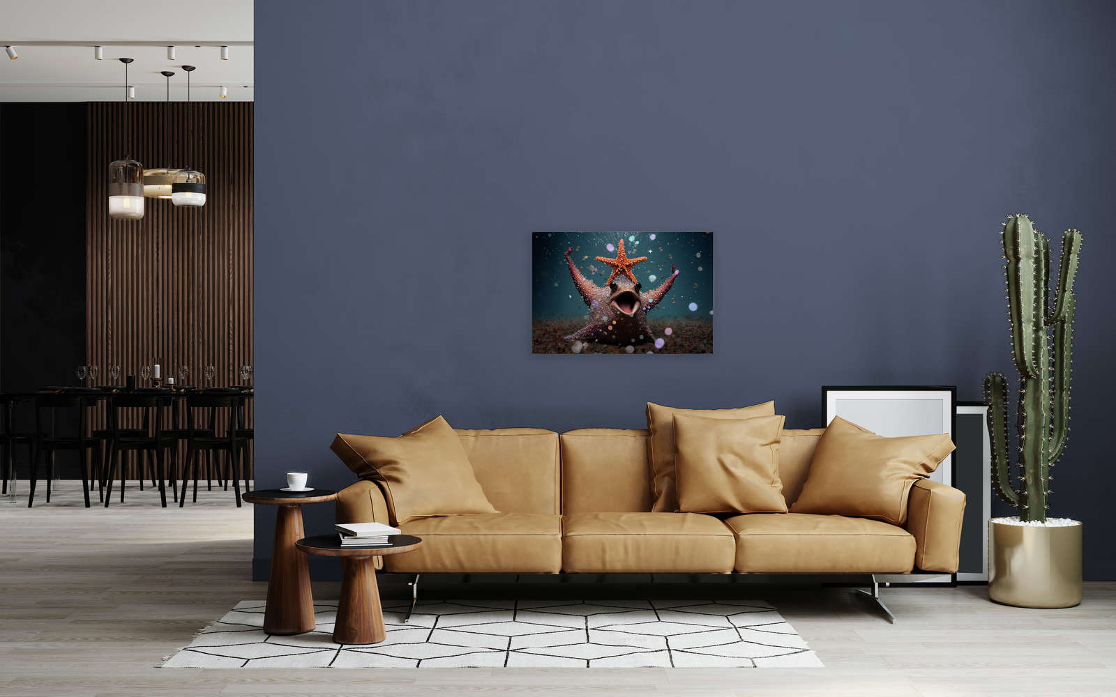             KI-Leinwandbild »party starfish« – 90 cm x 60 cm
        