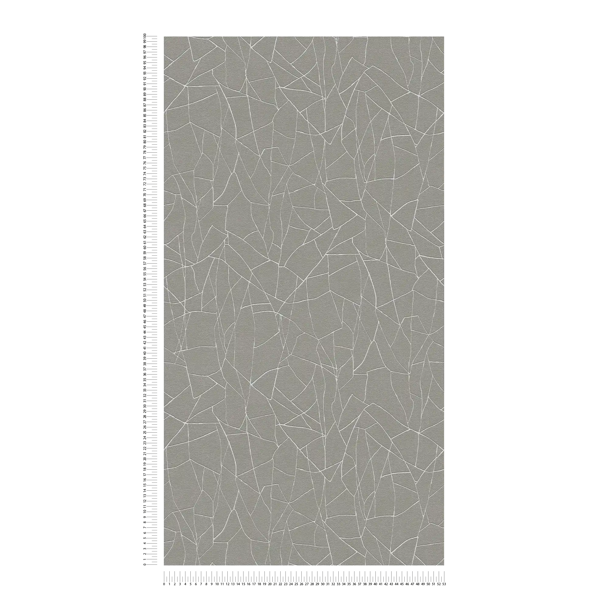             Grafische 3D Vliestapete mit Naturmuster – Grau, Weiß
        