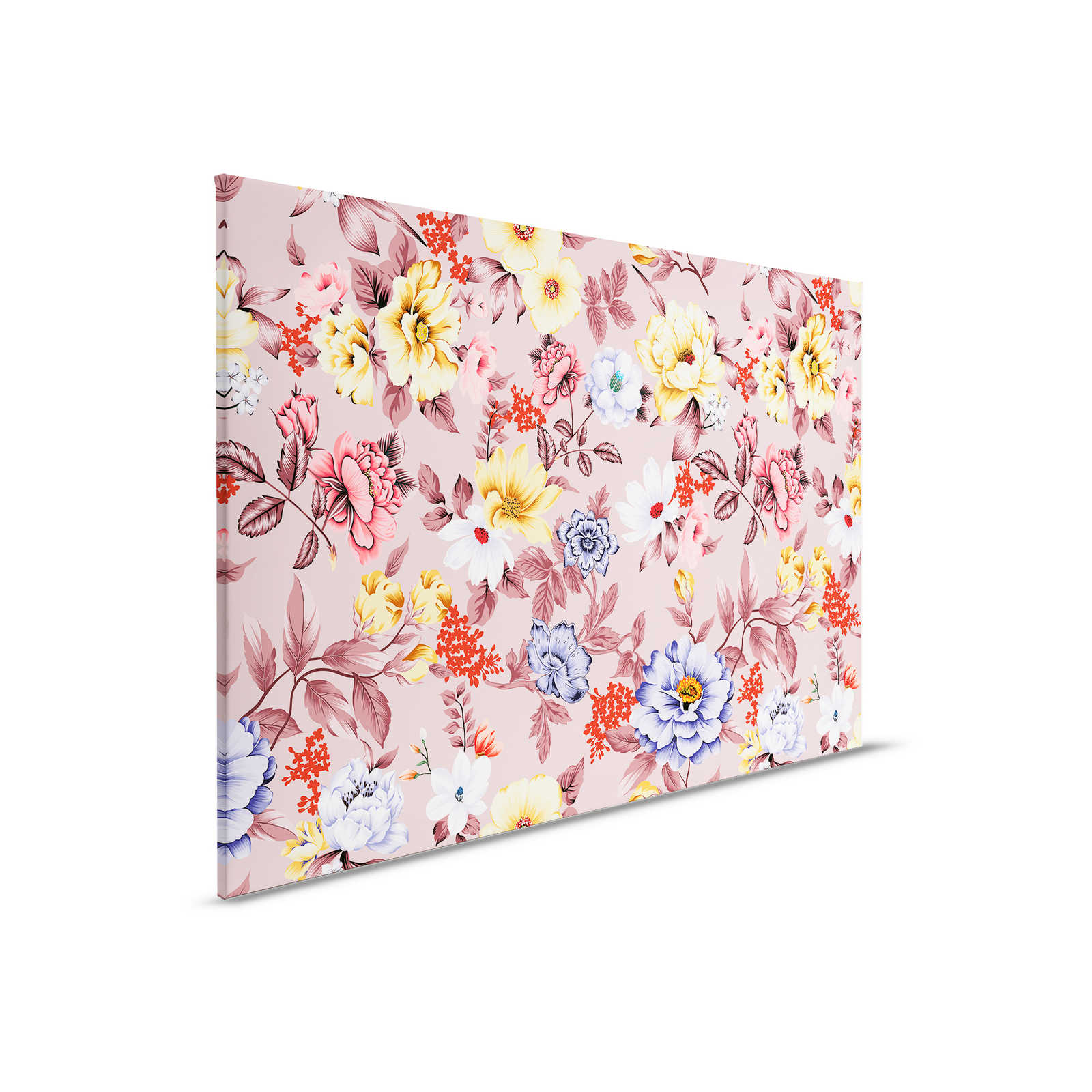             Leinwand floral mit Blüten und Blättern – 90 cm x 60 cm
        