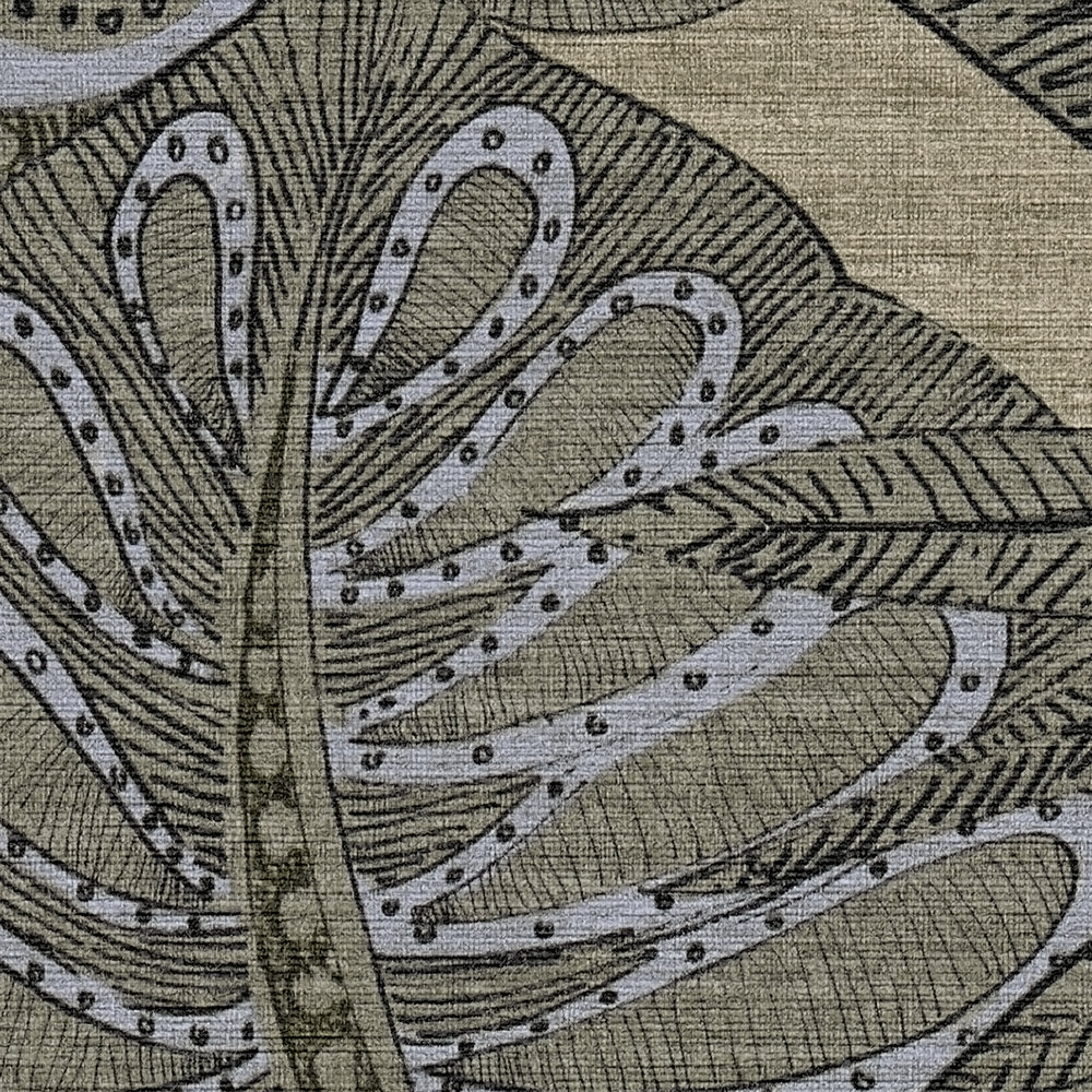             Florale Vliestapete im grafischen Design mit leichter Struktur, matt – Grau, Beige, Braun
        