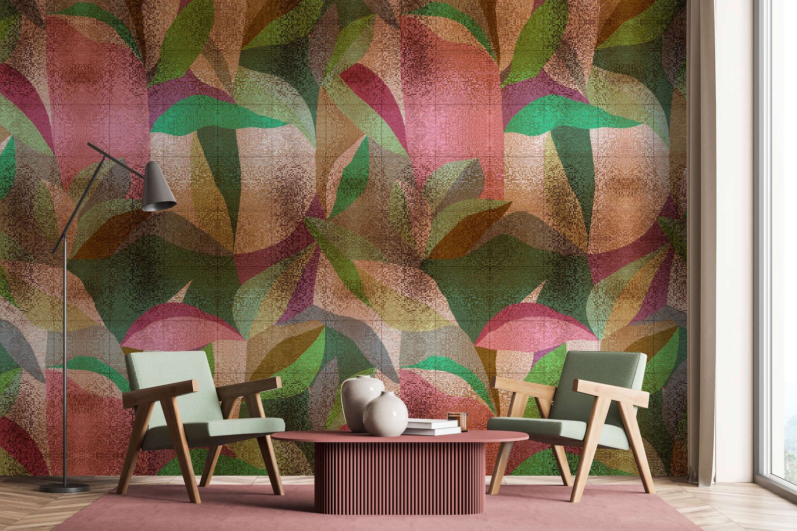             Fototapete »grandezza« - Abstraktes buntes Blätterdesign mit Mosaikstruktur – Glattes, leicht glänzendes Premiumvlies
        