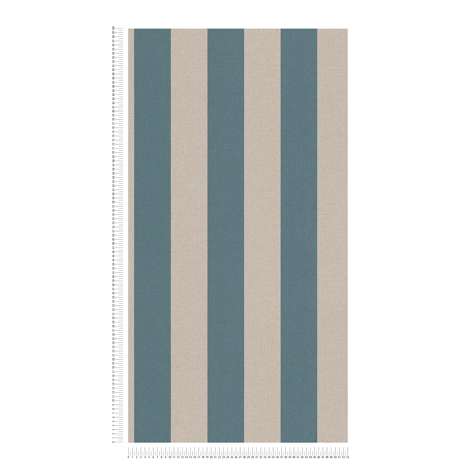            Streifentapete mit Leinenoptik PVC-frei – Blau, Braun
        