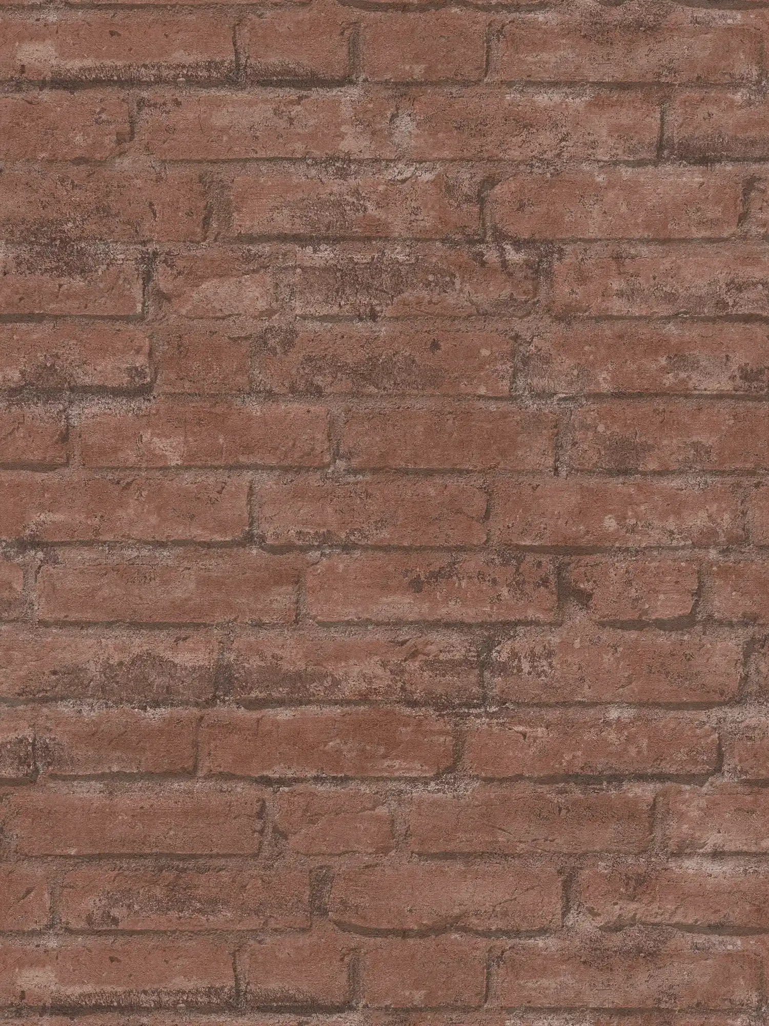 Steintapete in rustikaler Maueroptik, Industrial Design – Braun, Rot

