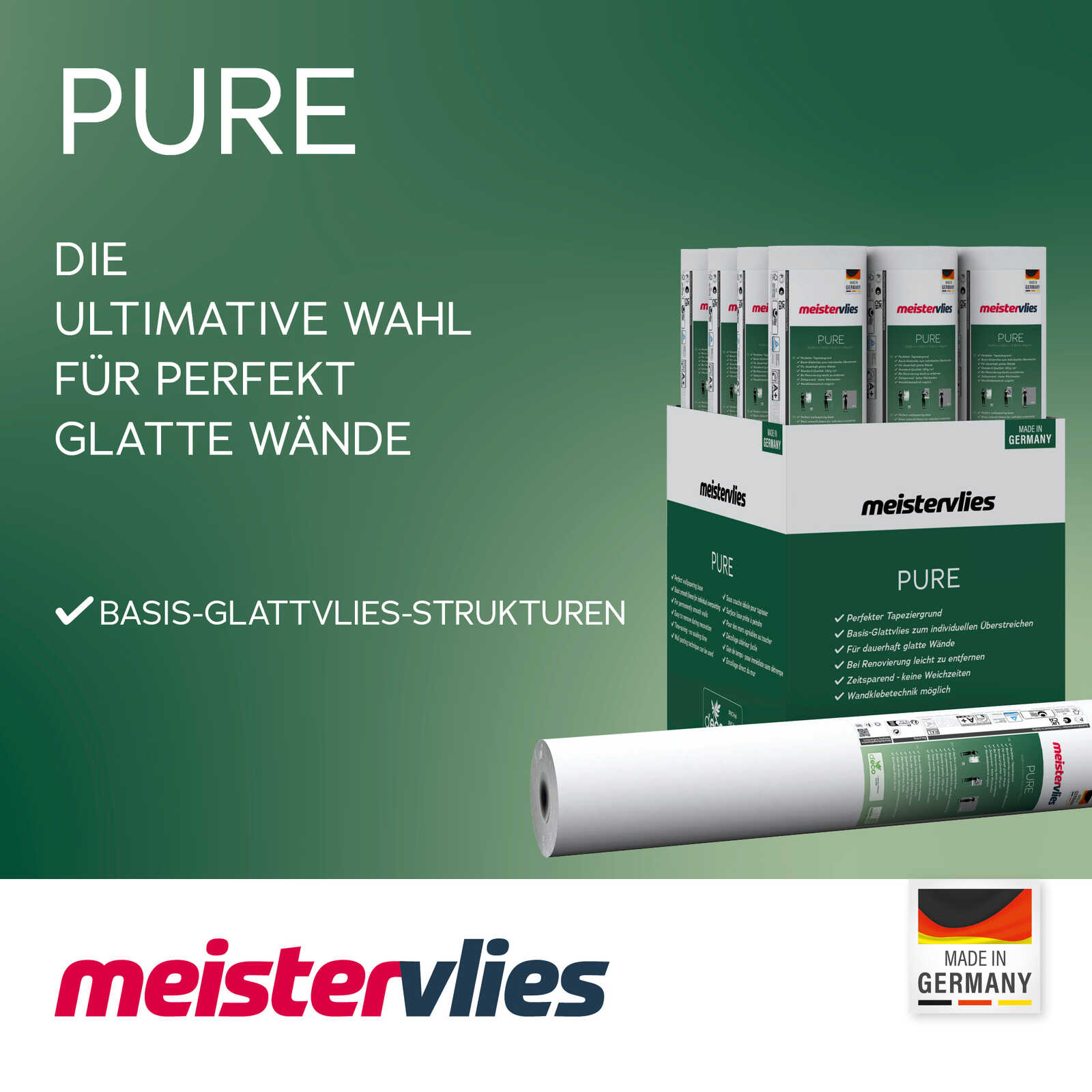         Meistervlies Tapete überstreichbar 130g/m² | 0,53 x 10,05m | 5,3m²
    